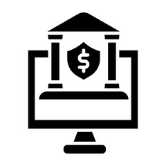 Online Banking Glyph Icon