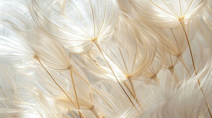 Macro photo of a large white dandelion. depth of field of flowers Abstract nature background