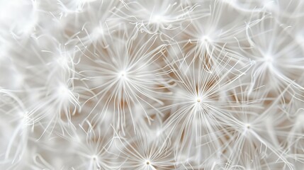 Macro photo of a large white dandelion. depth of field of flowers Abstract nature background