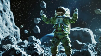Fototapeta premium The astronaut on the moon