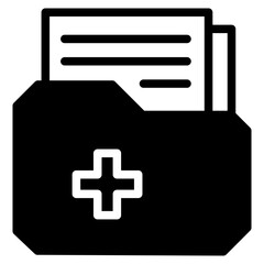 Fototapeta premium Health Record Folder Icon Vector Illustration Logo Template, can be used for many purposes