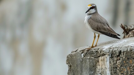 Wild bird perched on a building Grey headed Lapwing
