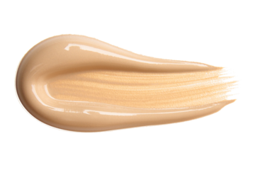 Smear of foundation on a blank background