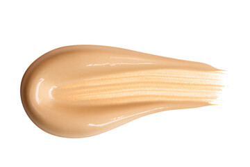 Smear of foundation on a blank background