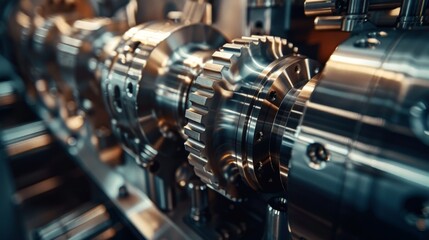 Fototapeta premium Close-up of Industrial Machine Gears