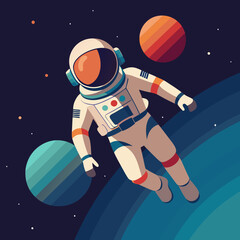 vector illustration of astronaut