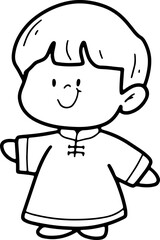 chinese new year chinese new year elements cute children and decorations hand drawn illustration