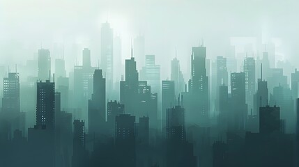 city skyline panorama in sunset