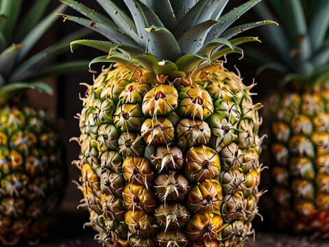 pineapple on the vine, close up of pineapple,pineapple on the field,pineapple on the farm,pineapple on the vine,pineapple on the market,pineapple on the farm,pineapple on the tree,pineapple on the bea