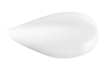 A smear of white cream on a blank background