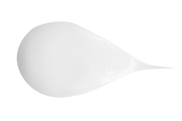 A smear of white cream on a blank background