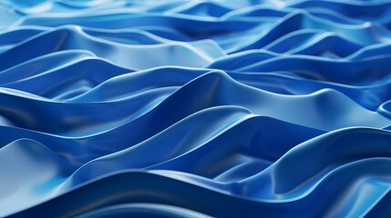Obraz premium A close-up view of smooth, undulating waves in varying shades of blue