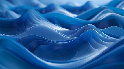 Fototapeta premium A close-up view of smooth, undulating waves in varying shades of blue
