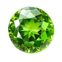 Faceted Green Peridot Gemstone Close-Up