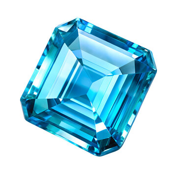 Faceted Blue Topaz Gemstone Close-Up