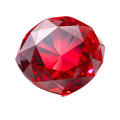 Radiant Faceted Red Ruby Gemstone Close-Up