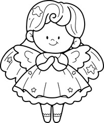 fairy tale prince princess dragon fairy
line drawing, wear white
hand drawn line illustration coloring book