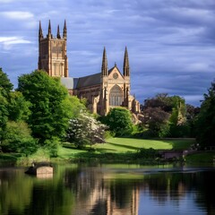 Obraz premium A view of Worcester Cathedral