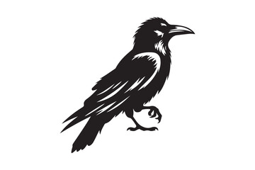 Obraz premium crow vector silhouette with white background