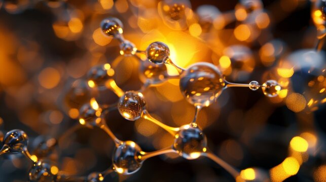 Microscopic close-up of molecules essential for solar energy conversion processes. Detailed microscopic views, the key molecular structures in solar energy conversion are explored.