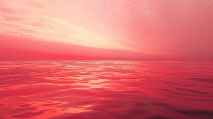 Obraz premium Abstract serene scene of the sea at sunset with a soft and blurred red hue