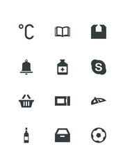 Micro Bold icon, vector black icons set