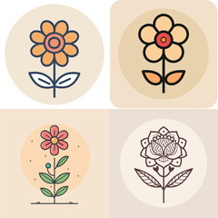 flower kidz line icon