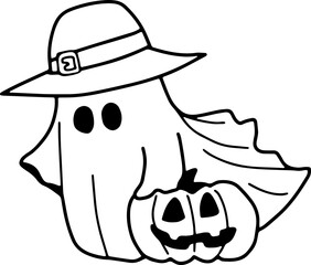 Cute Ghost Halloween slogan retro design t-shirt design.