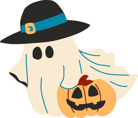 Cute Ghost Halloween slogan retro design t-shirt design.