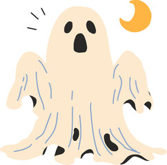 Cute Ghost Halloween slogan retro design t-shirt design.