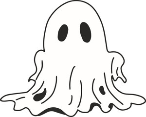 Cute Ghost Halloween slogan retro design t-shirt design.