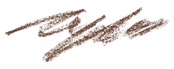 Brown pencil strokes isolated on transparent background.