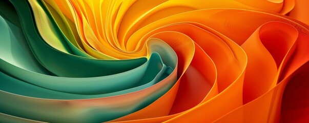 Colorful abstract swirling pattern with vibrant and flowing fabric-like textures