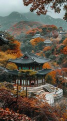 Naklejka premium Chusok in South Korea, the nature of South Korea. architecture of South Korea