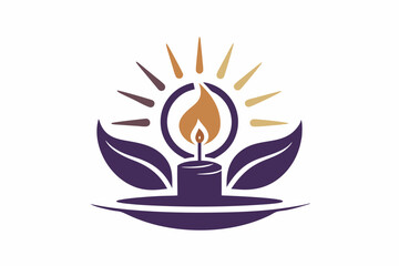 candle and spirituality company logo icon vector illustration