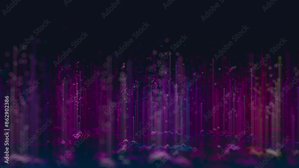Poster Abstract 3D big data plot visualization. Futuristic infographics aesthetic design animation. Visual information complexity. Intricate data threads plot.