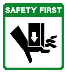 Safety First Crush Force From Above Symbol Sign, Vector Illustration, Isolate On White Background Label .EPS10