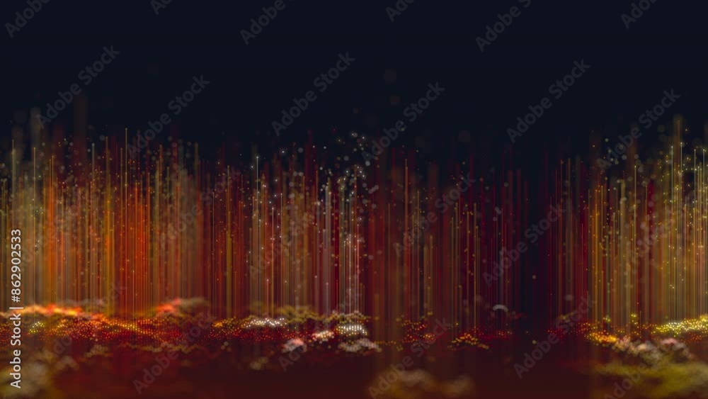 Poster Abstract 3D big data plot visualization. Futuristic infographics aesthetic design animation. Visual information complexity. Intricate data threads plot.