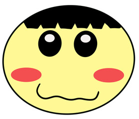 Cute smiling baby face icon clipart