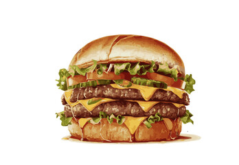 Hamburger Illustration for Hamburger day, National Burger Day vectors
