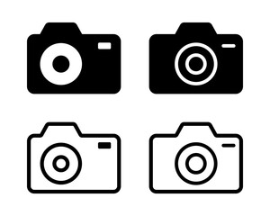 Camera icon set. Camera photography icon, photo camera icon on white background. Vector illustration.