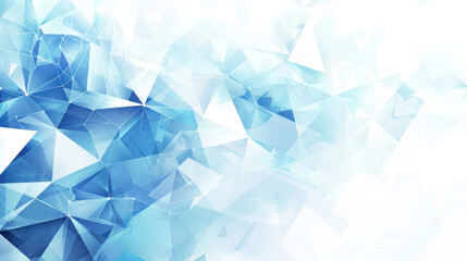 Abstract geometric background with blue and white triangles