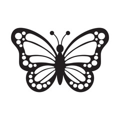 Butterfly insect, black and white wings, organic shapes.Aesthetic, tattoo silhouette, hand drawn stickers. Vector graphic in trendy style. Baby shower design elements. Party invitation, birthday  