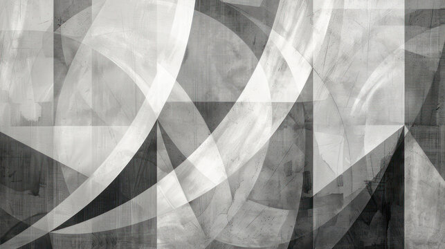 Abstract geometric shapes in shades of grey and white