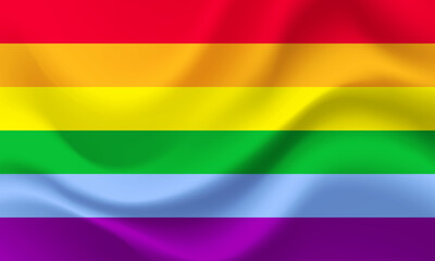 Lgbt flag waved. Vector rainbow flag of lgbt. LGBT community love symbol. Flag that represent gay pride.