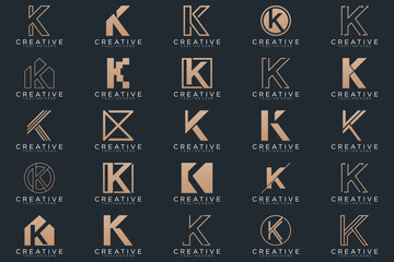  collection  Abstract letter K logo design. icons for business 