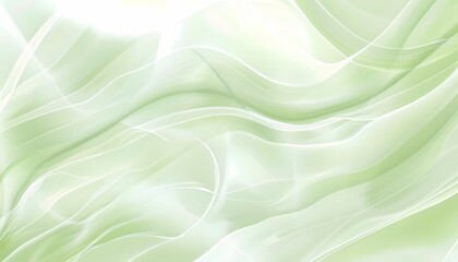 Obraz premium Abstract Background with Light Green Color and Curved Lines - Silk Texture, Soft Wave Design, Elegant Illustration