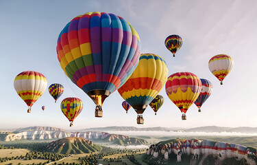 Fototapeta premium a colorful hot air balloon grounded on a ,white background,beauty