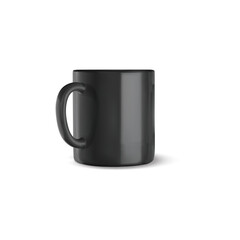 3d black cup for drinking, vector logo icon