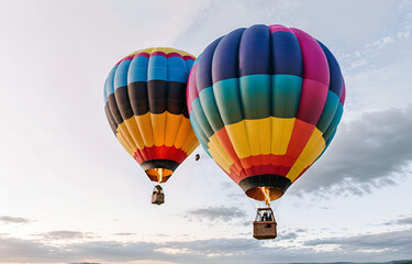 Obraz premium a colorful hot air balloon grounded on a ,white background,beauty